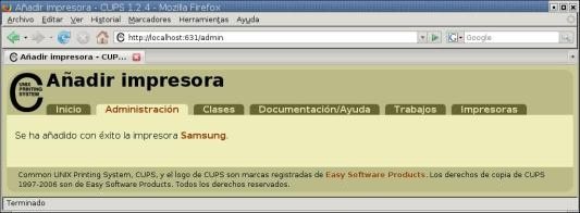 Impresora instalada