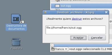 Destruir archivo con Kgpg